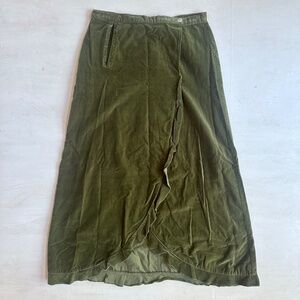 KLEEN Green Faux Wrap Maxi Skirt